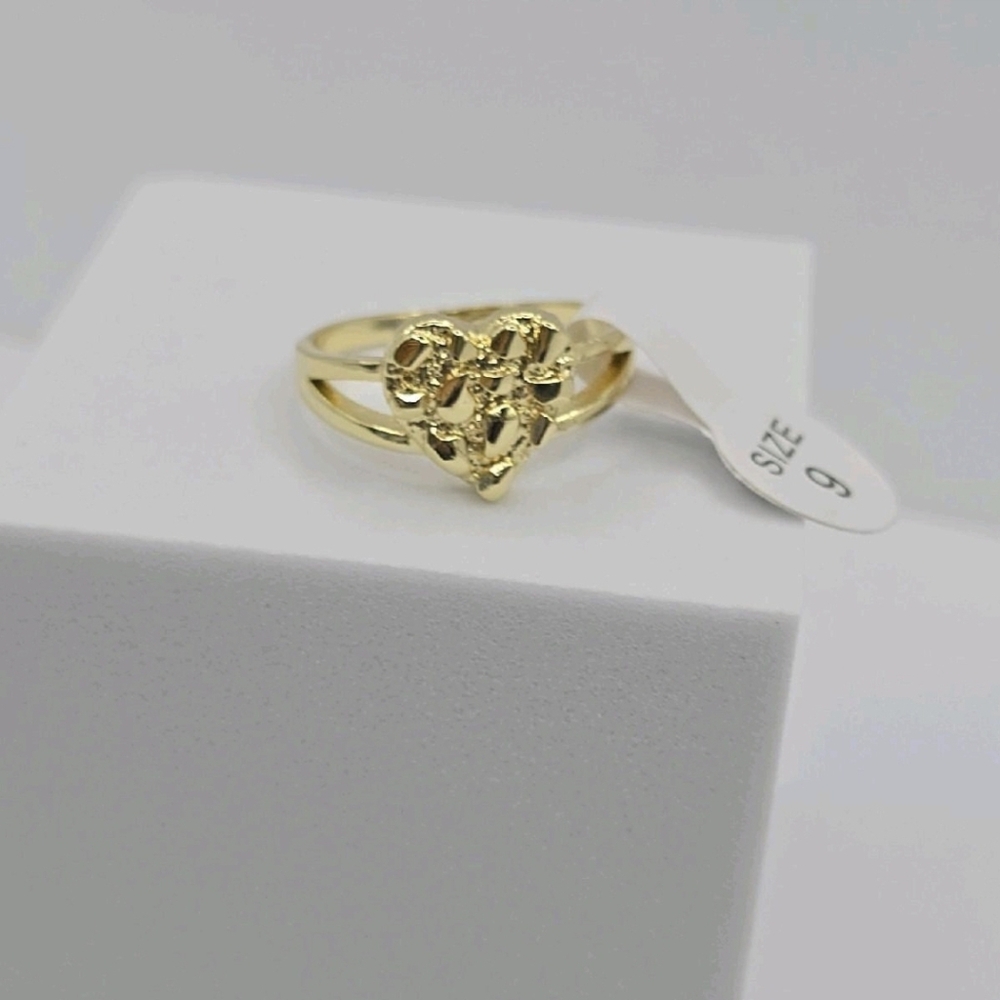 Nugget heart ring fashion style gold-plated